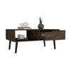 Tuhome Oslo Coffee Table, One Drawer, One Open Shelf, Four Legs, Dark Walnut MLC6709